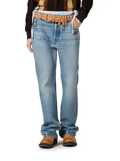 Miu Miu Women's Five-Pocket Washed Denim Jeans - Blue | Thumbnail 3 Miu Miu Women's Five-Pocket Washed Denim Jeans - Blue | Thumbnail 3