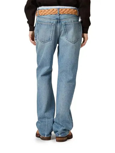 Miu Miu Women's Five-Pocket Washed Denim Jeans - Blue | Thumbnail 4 Miu Miu Women's Five-Pocket Washed Denim Jeans - Blue | Thumbnail 4
