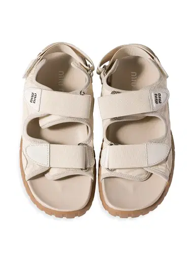 Miu Miu Women's Tyre Technical Fabric and Suede Sandals | Thumbnail 2 Miu Miu Women's Tyre Technical Fabric and Suede Sandals | Thumbnail 2