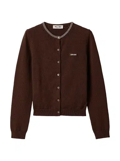 Miu Miu Women's Cotton Cardigan | Thumbnail 1 Miu Miu Women's Cotton Cardigan | Thumbnail 1