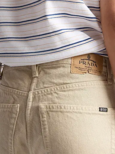 Prada Women's Five-Pocket Denim Jeans - Beige Khaki | Thumbnail 5 Prada Women's Five-Pocket Denim Jeans - Beige Khaki | Thumbnail 5