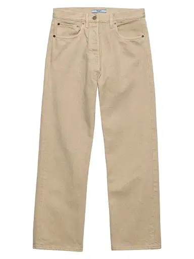 Prada Women's Five-Pocket Denim Jeans - Beige Khaki | Thumbnail 1 Prada Women's Five-Pocket Denim Jeans - Beige Khaki | Thumbnail 1