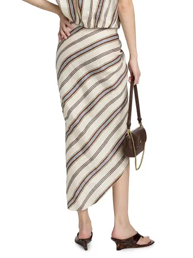 A.L.C. Women's Rhodes Striped Linen-Blend Midi-Skirt | Thumbnail 5 A.L.C. Women's Rhodes Striped Linen-Blend Midi-Skirt | Thumbnail 5