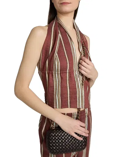 A.L.C. Women's Kaia Striped Linen-Blend Halterneck Top - Brunette Multi | Thumbnail 6 A.L.C. Women's Kaia Striped Linen-Blend Halterneck Top - Brunette Multi | Thumbnail 6