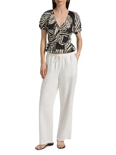 Rails Women's Argenta Printed Cotton Peplum Top - Onyx Waves | Thumbnail 2 Rails Women's Argenta Printed Cotton Peplum Top - Onyx Waves | Thumbnail 2