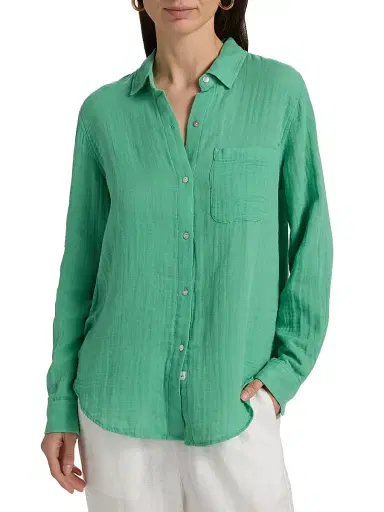 Rails Women's Ellis Crinkled Cotton Shirt - Clover | Thumbnail 3 Rails Women's Ellis Crinkled Cotton Shirt - Clover | Thumbnail 3