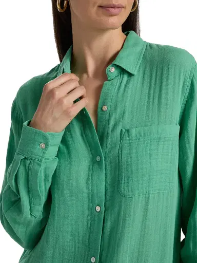 Rails Women's Ellis Crinkled Cotton Shirt - Clover | Thumbnail 6 Rails Women's Ellis Crinkled Cotton Shirt - Clover | Thumbnail 6