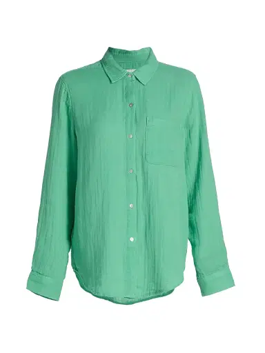 Rails Women's Ellis Crinkled Cotton Shirt - Clover | Thumbnail 1 Rails Women's Ellis Crinkled Cotton Shirt - Clover | Thumbnail 1