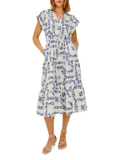 Rails Women's Roza Floral Cotton Midi Shirtdress - Ceramic Floral | Thumbnail 2 Rails Women's Roza Floral Cotton Midi Shirtdress - Ceramic Floral | Thumbnail 2
