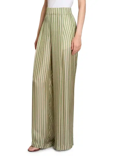 Dries Van Noten Women's Pila Striped Pleated Wide-Leg Pants | Thumbnail 4 Dries Van Noten Women's Pila Striped Pleated Wide-Leg Pants | Thumbnail 4