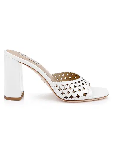 BADGLEY MISCHKA Women's Omni 85MM Patent Leather Sandals - White Patent - Size 11 | Thumbnail 1 BADGLEY MISCHKA Women's Omni 85MM Patent Leather Sandals - White Patent - Size 11 | Thumbnail 1