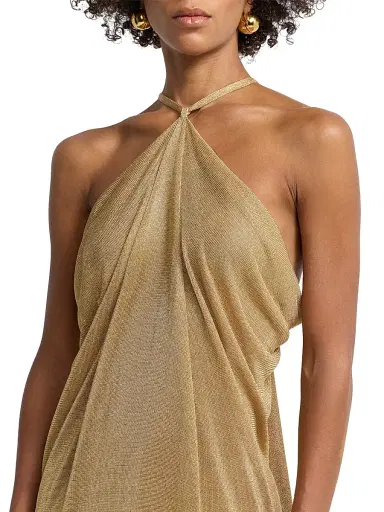 Alberta Ferretti Women's Metallic Halter Gown | Thumbnail 6 Alberta Ferretti Women's Metallic Halter Gown | Thumbnail 6