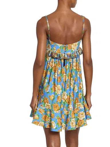 Rabanne Women's Floral Frilled-Bust Minidress | Thumbnail 5 Rabanne Women's Floral Frilled-Bust Minidress | Thumbnail 5