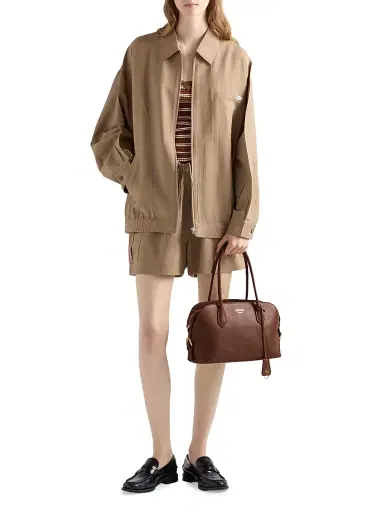 Prada Women's Leather Top Handle Bag - Brown | Thumbnail 2 Prada Women's Leather Top Handle Bag - Brown | Thumbnail 2