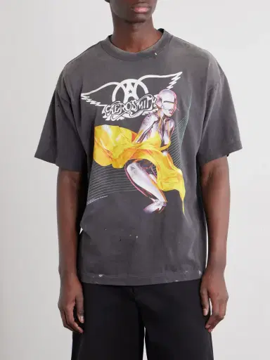 SAINT Mxxxxxx Aerosmith Paint-Splattered Printed Cotton-Jersey T-Shirt - Men | Thumbnail 3 SAINT Mxxxxxx Aerosmith Paint-Splattered Printed Cotton-Jersey T-Shirt - Men | Thumbnail 3