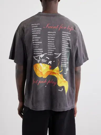 SAINT Mxxxxxx Aerosmith Paint-Splattered Printed Cotton-Jersey T-Shirt - Men | Thumbnail 4 SAINT Mxxxxxx Aerosmith Paint-Splattered Printed Cotton-Jersey T-Shirt - Men | Thumbnail 4