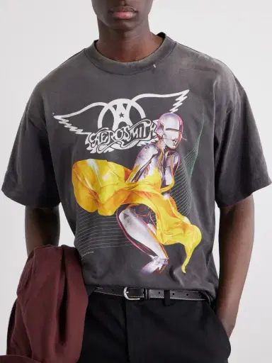 SAINT Mxxxxxx Aerosmith Paint-Splattered Printed Cotton-Jersey T-Shirt - Men | Thumbnail 5 SAINT Mxxxxxx Aerosmith Paint-Splattered Printed Cotton-Jersey T-Shirt - Men | Thumbnail 5