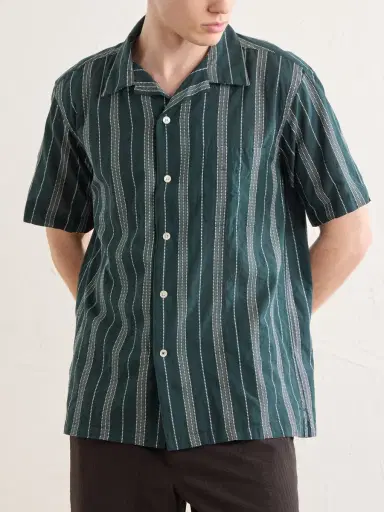 Hartford New Palmito MC Camp-Collar Striped Cotton Shirt - Men | Thumbnail 3 Hartford New Palmito MC Camp-Collar Striped Cotton Shirt - Men | Thumbnail 3
