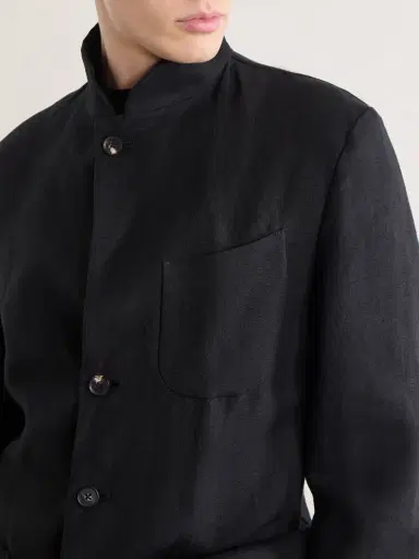 Saman Amel Nehru Linen Jacket - Men | Thumbnail 5 Saman Amel Nehru Linen Jacket - Men | Thumbnail 5