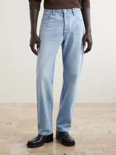 Cherry Los Angeles Straight-Leg Logo-Embroidered Distressed Jeans - Men | Thumbnail 3 Cherry Los Angeles Straight-Leg Logo-Embroidered Distressed Jeans - Men | Thumbnail 3