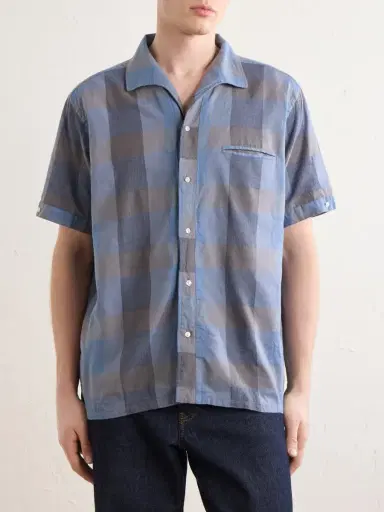 Beams Plus Italian Collar Checked Cotton Shirt - Men | Thumbnail 3 Beams Plus Italian Collar Checked Cotton Shirt - Men | Thumbnail 3