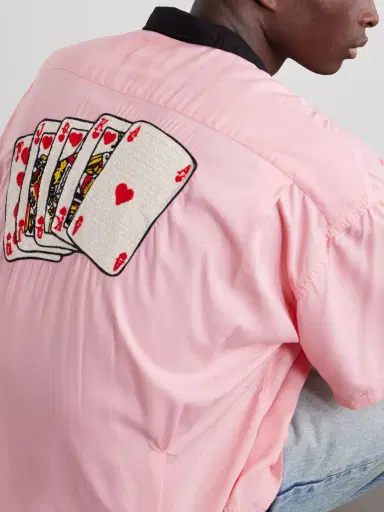 SAINT Mxxxxxx Deck of Cards Convertible-Collar Logo-Embroidered Satin Shirt - Men | Thumbnail 5 SAINT Mxxxxxx Deck of Cards Convertible-Collar Logo-Embroidered Satin Shirt - Men | Thumbnail 5