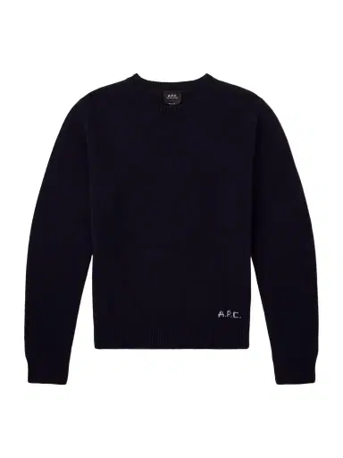 A.P.C. Edmond Logo-Intarsia Wool Sweater - Men | Thumbnail 1 A.P.C. Edmond Logo-Intarsia Wool Sweater - Men | Thumbnail 1