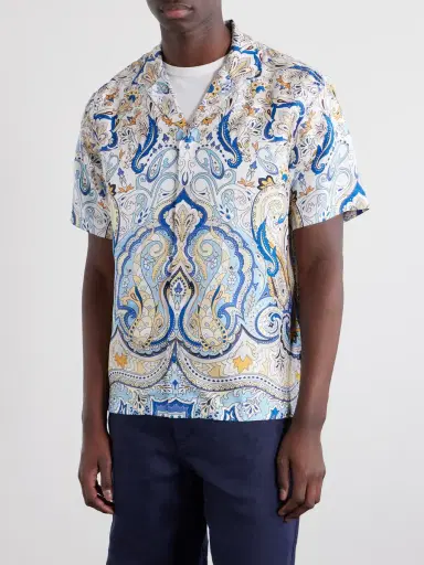 Orlebar Brown Maitan Camp-Collar Printed Silk-Satin Shirt - Men | Thumbnail 3 Orlebar Brown Maitan Camp-Collar Printed Silk-Satin Shirt - Men | Thumbnail 3