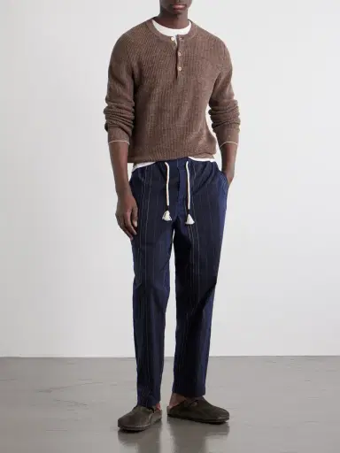 Orlebar Brown Sonoran Velo Straight-Leg Striped Cotton Drawstring Trousers - Men | Thumbnail 2 Orlebar Brown Sonoran Velo Straight-Leg Striped Cotton Drawstring Trousers - Men | Thumbnail 2