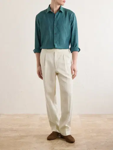 Charvet Linen Shirt - Men | Thumbnail 2 Charvet Linen Shirt - Men | Thumbnail 2
