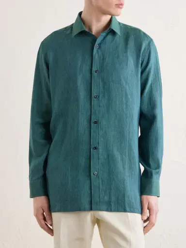 Charvet Linen Shirt - Men | Thumbnail 3 Charvet Linen Shirt - Men | Thumbnail 3