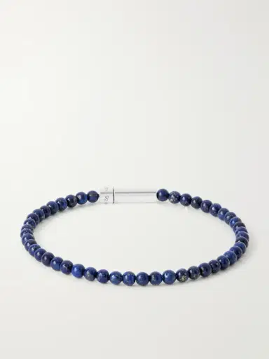 LE GRAMME 11g Sterling Silver Lapis Lazuli Beaded Bracelet - Men | Thumbnail 3 LE GRAMME 11g Sterling Silver Lapis Lazuli Beaded Bracelet - Men | Thumbnail 3