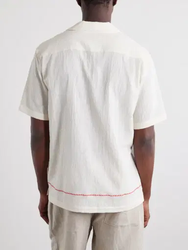 Orlebar Brown Maitan Camp-Collar Embroidered Cotton Shirt - Men | Thumbnail 4 Orlebar Brown Maitan Camp-Collar Embroidered Cotton Shirt - Men | Thumbnail 4