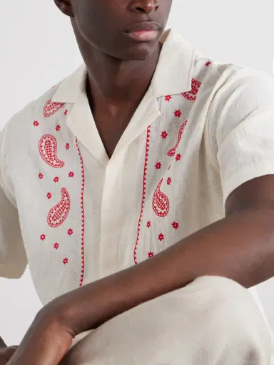 Orlebar Brown Maitan Camp-Collar Embroidered Cotton Shirt - Men | Thumbnail 5 Orlebar Brown Maitan Camp-Collar Embroidered Cotton Shirt - Men | Thumbnail 5