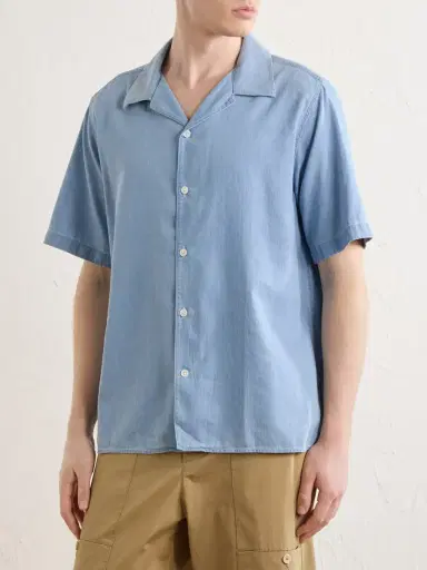 NN07 Julio SS 5765 Camp-Collar Cotton Chambray Shirt - Men | Thumbnail 3 NN07 Julio SS 5765 Camp-Collar Cotton Chambray Shirt - Men | Thumbnail 3