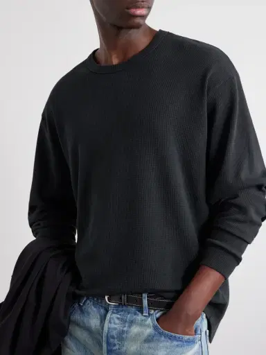 Les Tien Thermal Waffle-Knit Cotton-Blend Sweater - Men | Thumbnail 5 Les Tien Thermal Waffle-Knit Cotton-Blend Sweater - Men | Thumbnail 5