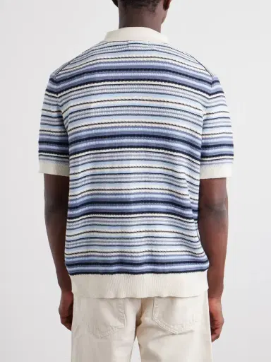 NN07 Nolan Striped Organic Cotton Polo Shirt - Men | Thumbnail 4 NN07 Nolan Striped Organic Cotton Polo Shirt - Men | Thumbnail 4