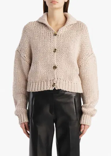 Khaite Lotta Cardigan In Parchment | Thumbnail 3 Khaite Lotta Cardigan In Parchment | Thumbnail 3