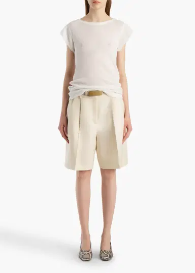 Khaite Angel Top In Chalk Cashmere Jersey | Thumbnail 2 Khaite Angel Top In Chalk Cashmere Jersey | Thumbnail 2