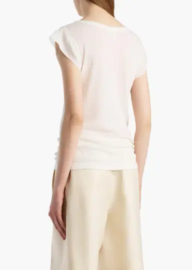 Khaite Angel Top In Chalk Cashmere Jersey | Thumbnail 4 Khaite Angel Top In Chalk Cashmere Jersey | Thumbnail 4