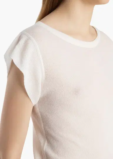 Khaite Angel Top In Chalk Cashmere Jersey | Thumbnail 5 Khaite Angel Top In Chalk Cashmere Jersey | Thumbnail 5