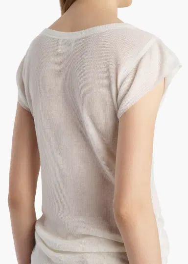 Khaite Angel Top In Chalk Cashmere Jersey | Thumbnail 6 Khaite Angel Top In Chalk Cashmere Jersey | Thumbnail 6