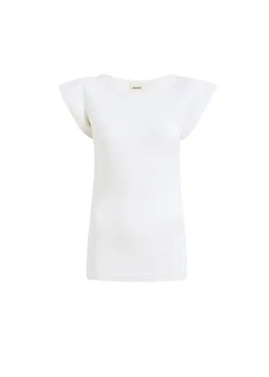 Khaite Angel Top In Chalk Cashmere Jersey | Thumbnail 1 Khaite Angel Top In Chalk Cashmere Jersey | Thumbnail 1