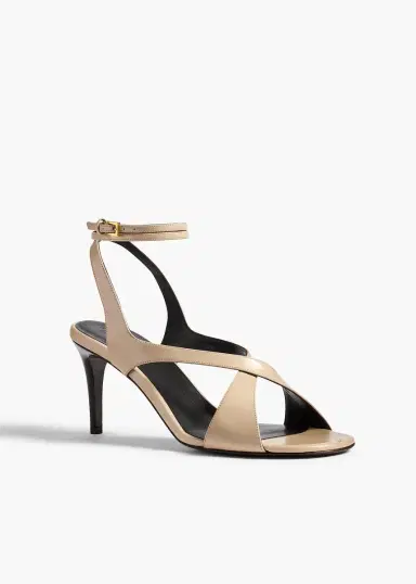 Khaite Liria Ankle Strap Sandal In Nude Glazed Leather | Thumbnail 2 Khaite Liria Ankle Strap Sandal In Nude Glazed Leather | Thumbnail 2
