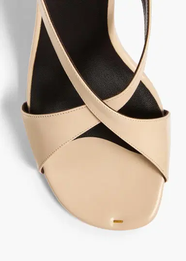 Khaite Liria Ankle Strap Sandal In Nude Glazed Leather | Thumbnail 3 Khaite Liria Ankle Strap Sandal In Nude Glazed Leather | Thumbnail 3