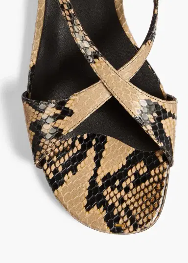 Khaite Liria Ankle Strap Flat Sandal In Python-Embossed Taupe | Thumbnail 3 Khaite Liria Ankle Strap Flat Sandal In Python-Embossed Taupe | Thumbnail 3
