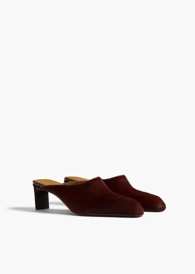 Khaite Colt Low Mule In Rouge Noir Haircalf | Thumbnail 2 Khaite Colt Low Mule In Rouge Noir Haircalf | Thumbnail 2