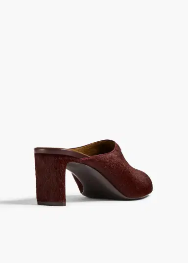 Khaite Colt Low Mule In Rouge Noir Haircalf | Thumbnail 4 Khaite Colt Low Mule In Rouge Noir Haircalf | Thumbnail 4