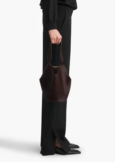 Khaite Mini Lotus Tote In Rouge Noir Suede And Haircalf | Thumbnail 5 Khaite Mini Lotus Tote In Rouge Noir Suede And Haircalf | Thumbnail 5