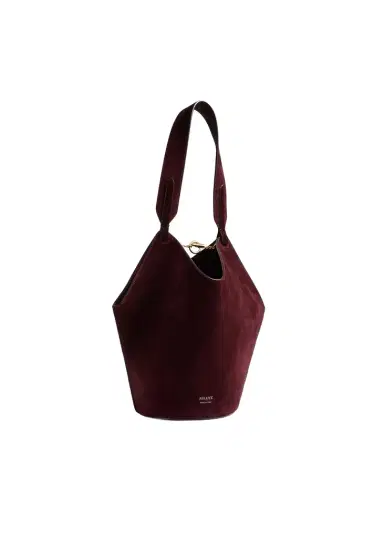 Khaite Mini Lotus Tote In Rouge Noir Suede And Haircalf | Thumbnail 1 Khaite Mini Lotus Tote In Rouge Noir Suede And Haircalf | Thumbnail 1